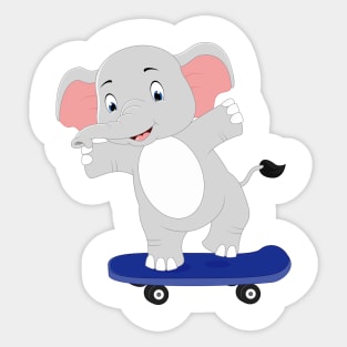 elephant skater Sticker